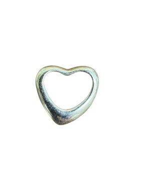 Silver 925 Open Heart Pendant Charm - Women Jewelry Stamped PK